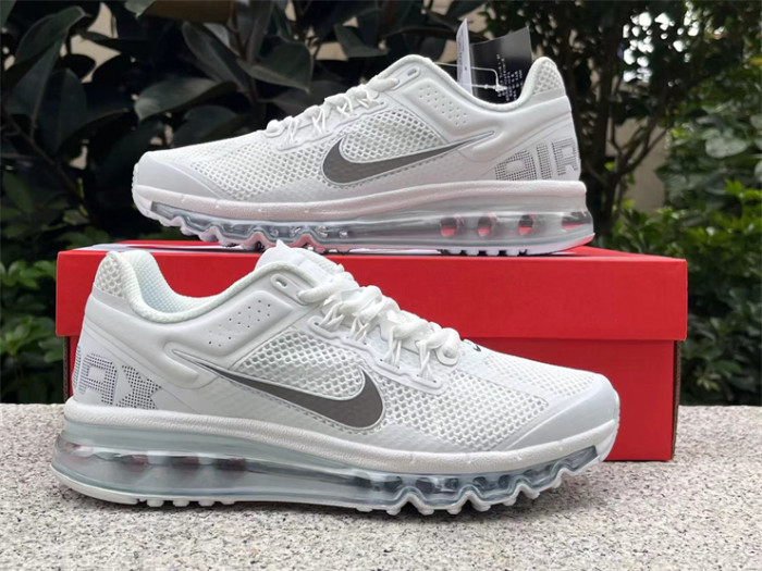 Authentic Nike Air Max 2013 White Metallic Silver