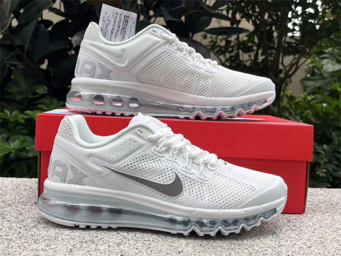 Authentic Nike Air Max 2013 White Metallic Silver
