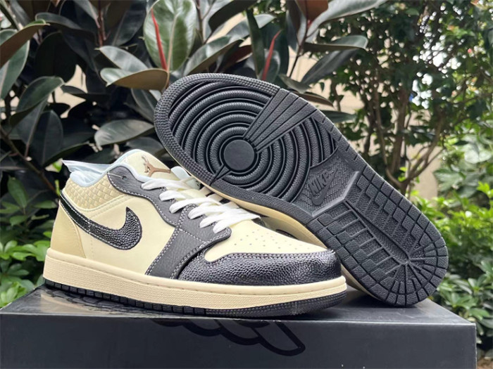 Authentic Air Jordan 1 LOW SE “COCONUT MILK/BLACK”