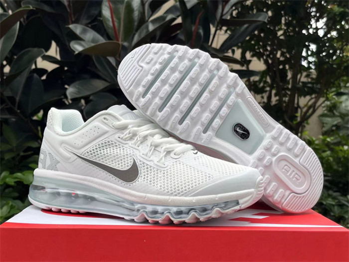 Authentic Nike Air Max 2013 White Metallic Silver