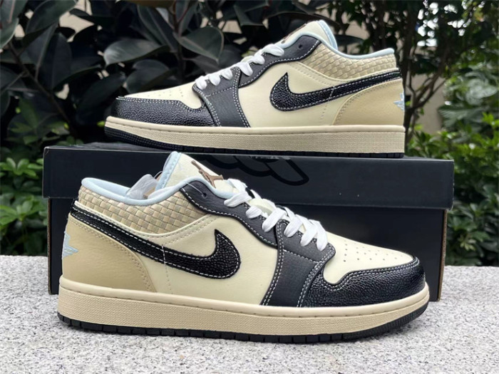 Authentic Air Jordan 1 LOW SE “COCONUT MILK/BLACK”