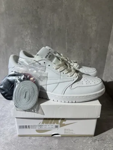 Authentic Travis Scott x Air Jordan 1 Low Triple White