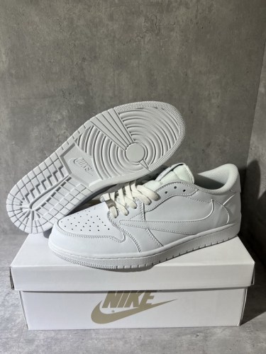 Authentic Travis Scott x Air Jordan 1 Low Triple White GS