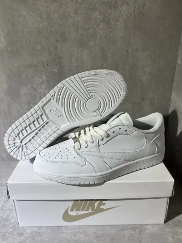 Authentic Travis Scott x Air Jordan 1 Low Triple White GS