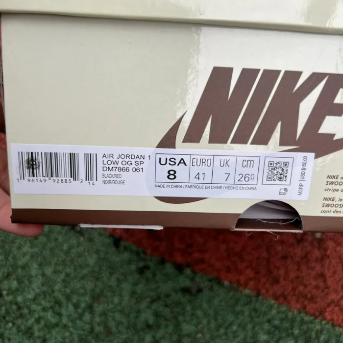 Authentic Travis Scott x Air Jordan 1 Low OG Black Red