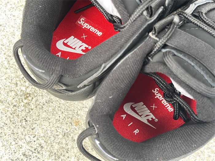 Authentic Supreme x Nike Air More Uptempo Black
