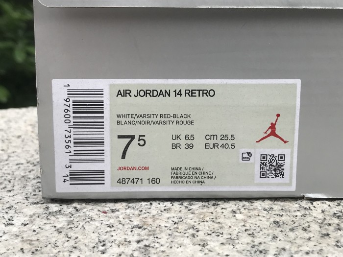 Authentic Air Jordan 14 “Black Toe” 2024