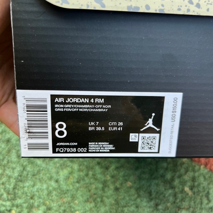Authentic Air Jordan 4 RM Iron Grey