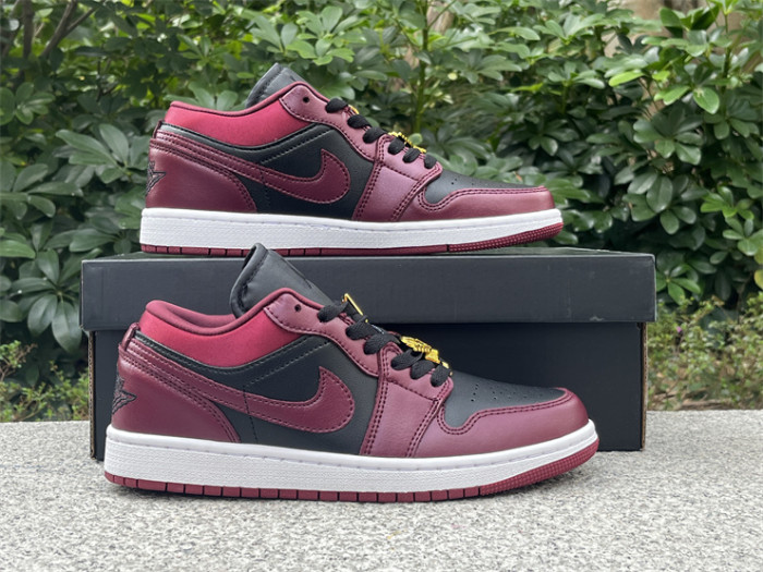 Authentic Air Jordan 1 Low Dark Beetroot Black