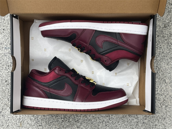Authentic Air Jordan 1 Low Dark Beetroot Black