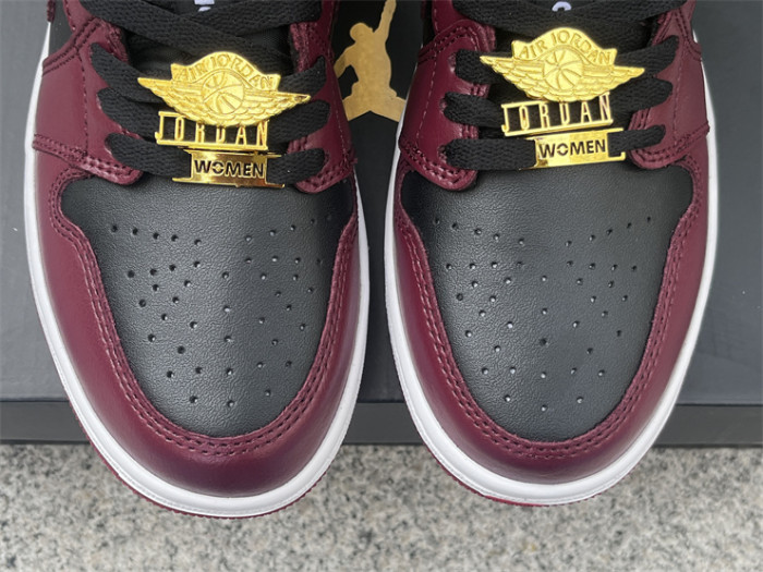 Authentic Air Jordan 1 Low Dark Beetroot Black