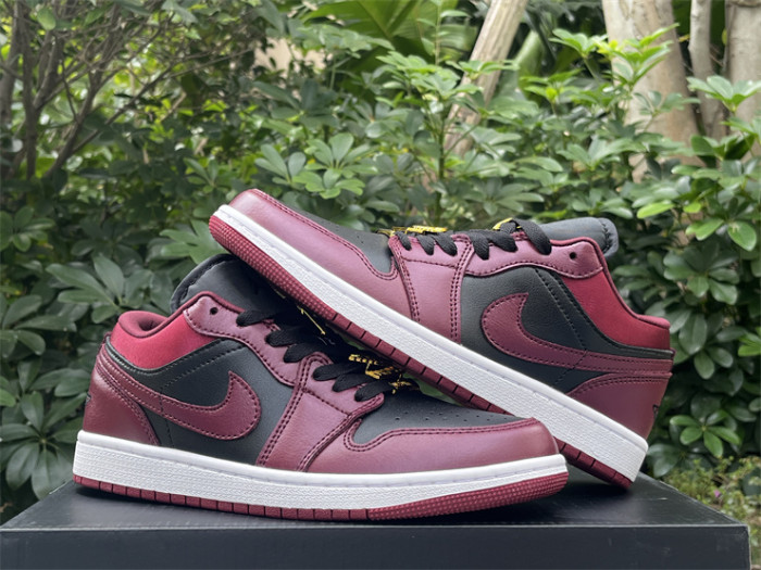 Authentic Air Jordan 1 Low Dark Beetroot Black