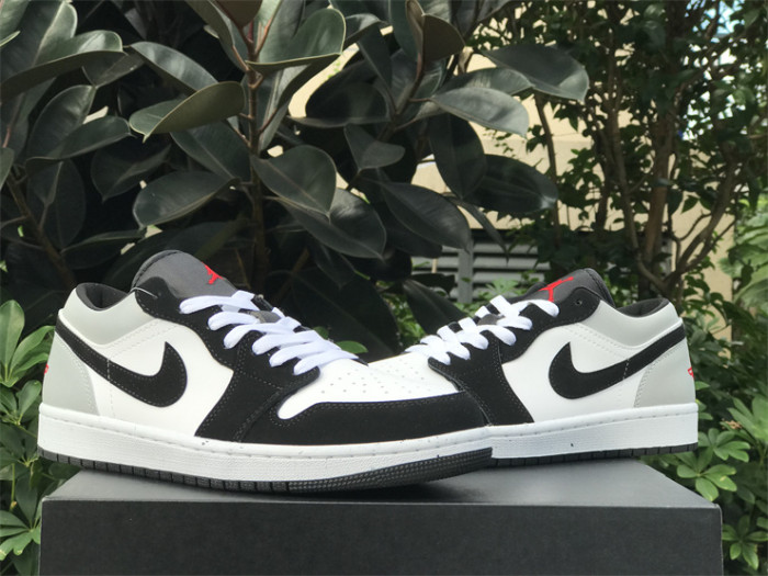 Authentic Air Jordan 1 Low SE White Fire Red Black Matte Silver