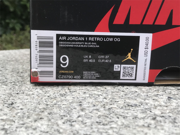 Authentic Air Jordan 1 Low OG “Obsidian”