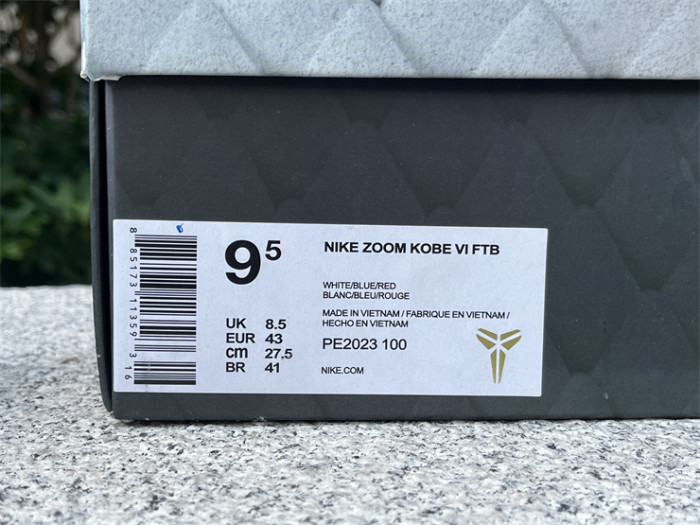 Authentic Nike Zoom Kobe 6 FTB Blue