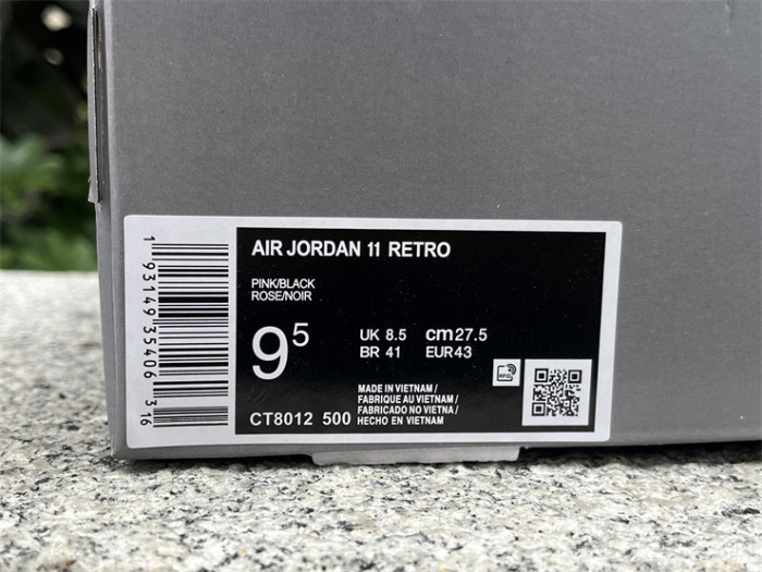 Authentic Air jordan 11 Black Pink CT8012-500