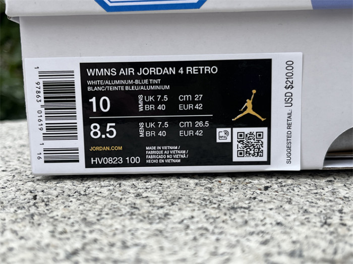 Authentic Air Jordan 4“ALUMINUM” Women