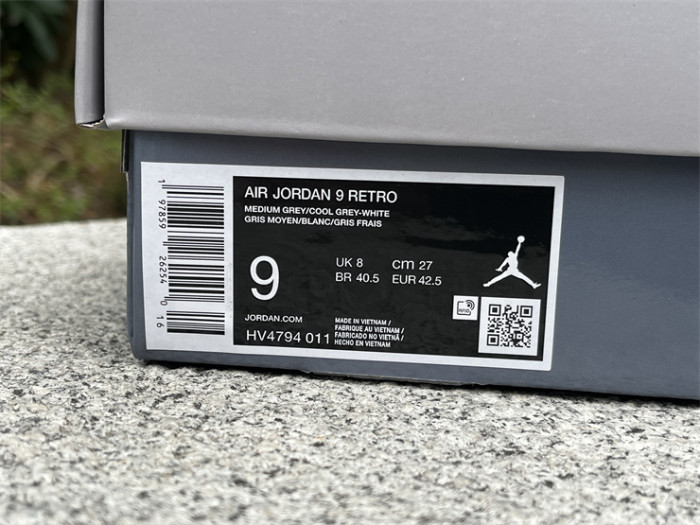 Authentic Air Jordan 9 “Cool Grey”   2025