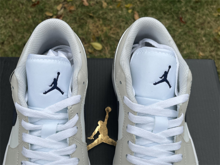 Authentic Air Jordan 1 Low Midnight Navy Neutral Grey