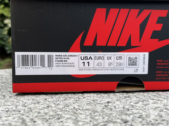 Authentic  Air Jordan 1 High OG  Ruby”