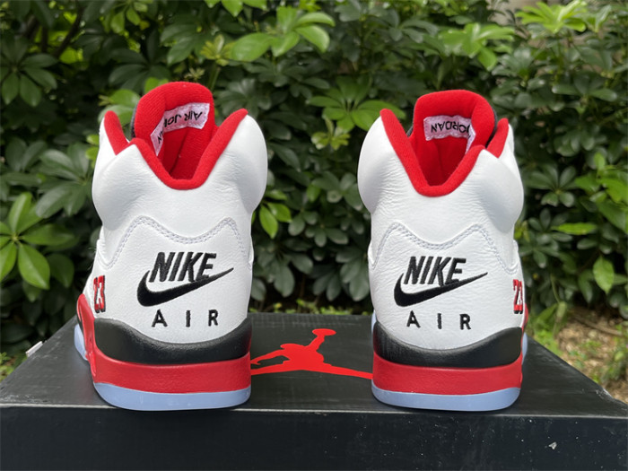 Authentic  Air Jordan 5 Fire Red “Black Tongue”   2025