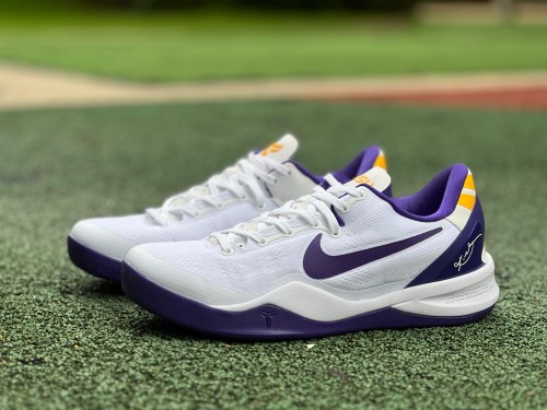 Authentic  Nike Kobe 8 Protro White Court Purple