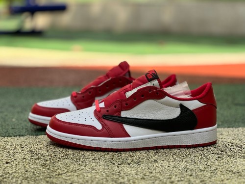 Authentic Travis Scott x Air Jordan 1 Low OG White Red