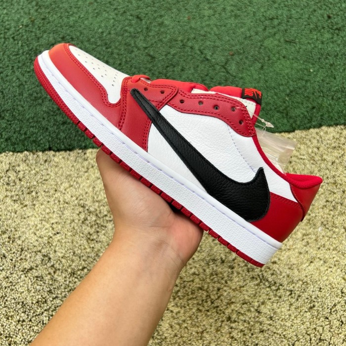 Authentic Travis Scott x Air Jordan 1 Low OG White Red