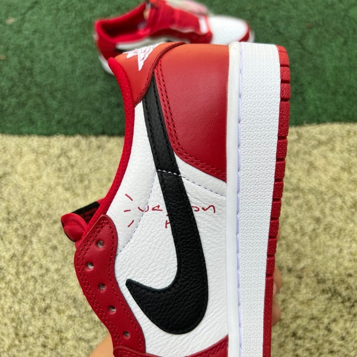 Authentic Travis Scott x Air Jordan 1 Low OG White Red