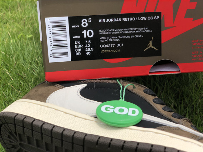 Authentic Travis Scott x Air Jordan 1 Low “Dark Mocha”