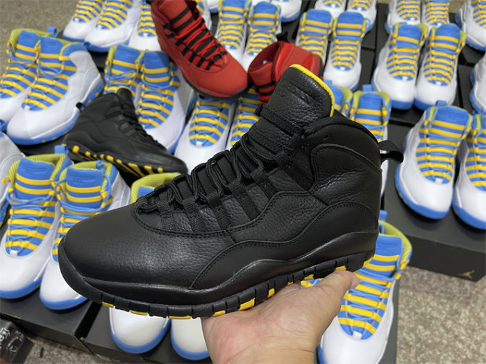 Authentic  Jordan Air Jordan 10 Black  Yellow