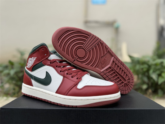Authentic Air Jordan 1 Mid “Redstone Midnight Green”  GS
