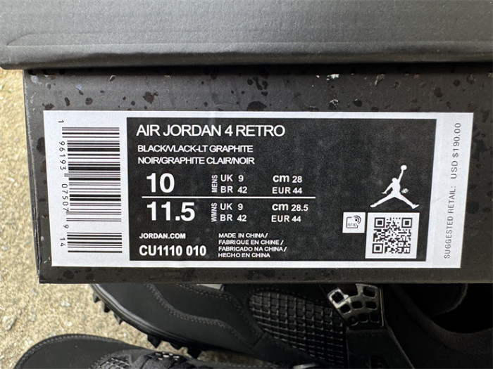 Authentic Air Jordan 4 Retro Golf 'Black Cat' Cleats