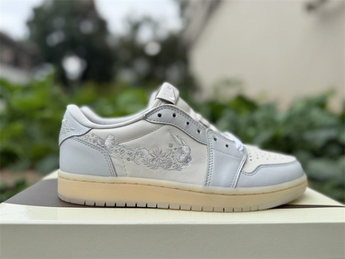 Authentic Air Jordan 1 Retro Low OG Rabbit Floral Swoosh