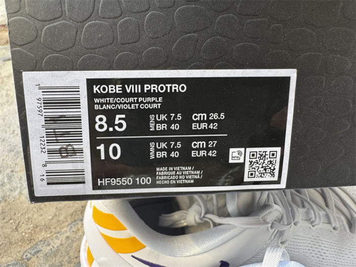 Authentic Nike Kobe 8 Protro Lakers Home