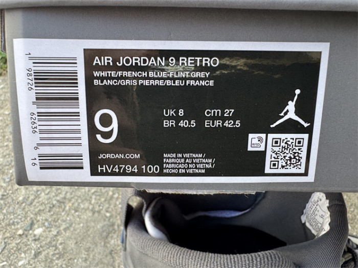 Authentic Air Jordan 9  Flint Grey