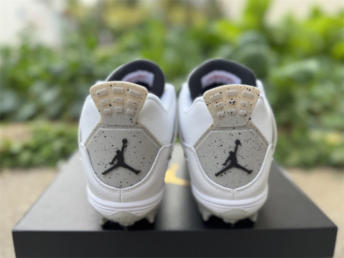 Authentic Jordan 4 Retro TD Cleat White Cement
