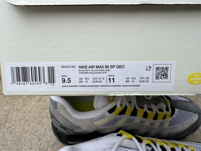 Authentic Nike Air Max 95 SP Undefeated Geo Shanghai Opti Yellow
