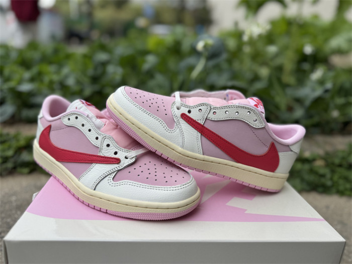 Authentic Travis Scott x Air Jordan 1 Low  Tropical Pink