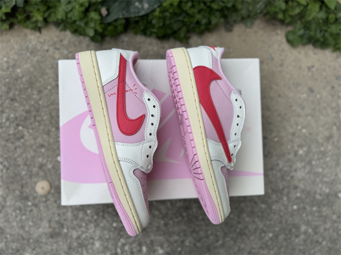 Authentic Travis Scott x Air Jordan 1 Low  Tropical Pink
