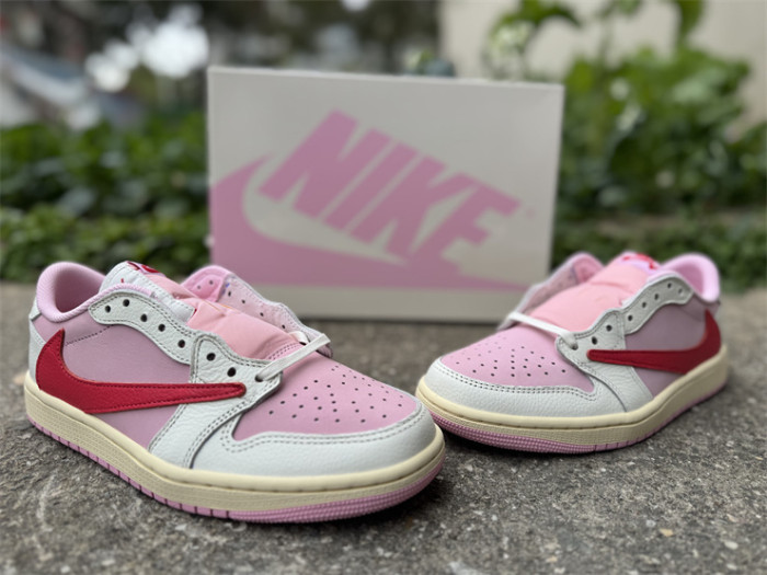Authentic Travis Scott x Air Jordan 1 Low  Tropical Pink