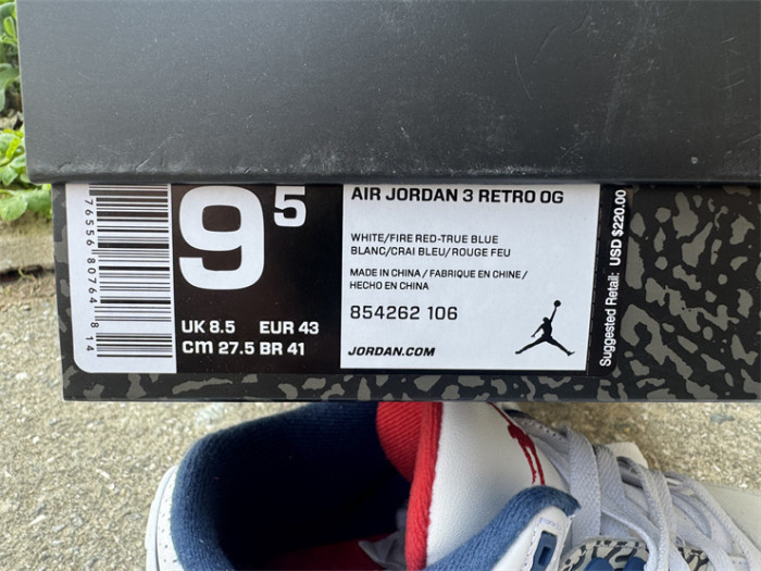 Authentic Air Jordan 3 Retro True Blue 2016