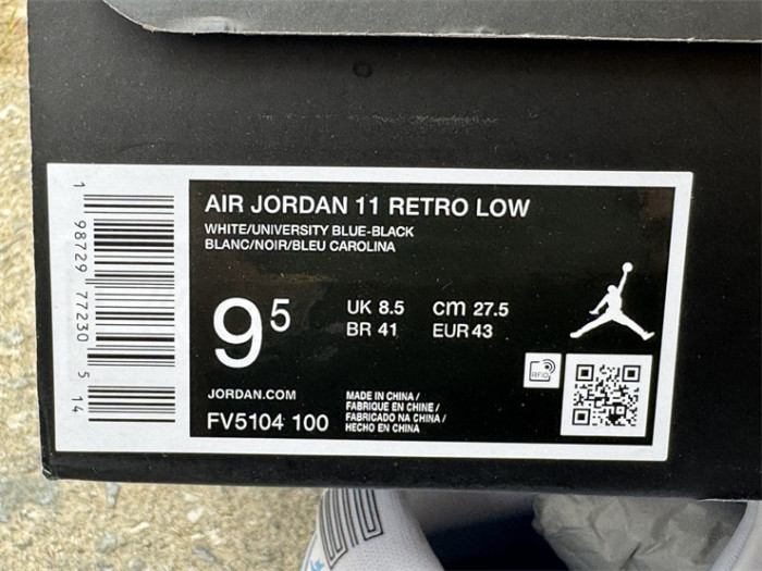 Authentic Air Jordan 11 Low “University Blue”  2026