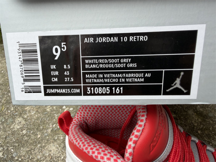Authentic Air Jordan 10 Retro Red Steel