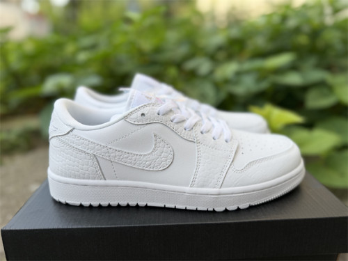 Authentic Air Jodan 1 Low Golf White Crocodile