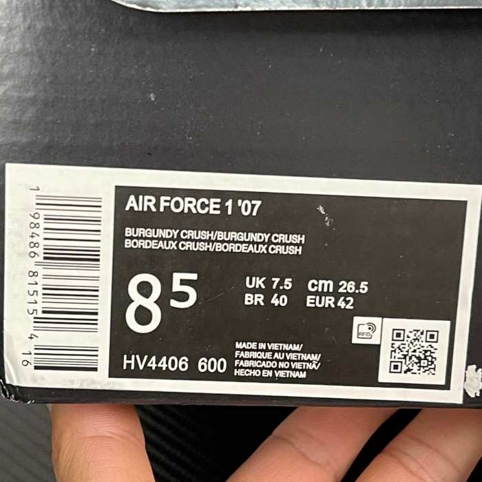 Authentic Nike Air Force 1 Low '07 Burgundy Crush