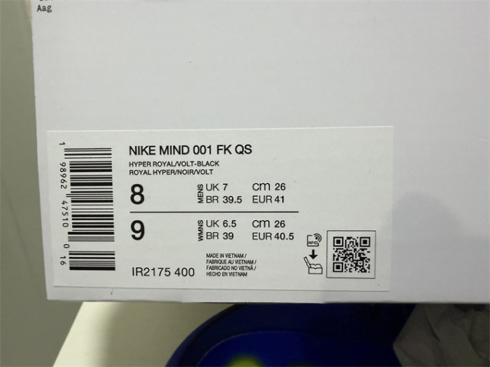 Nike Mind 001 Flyknit 'Hyper Royal'  (fit small)