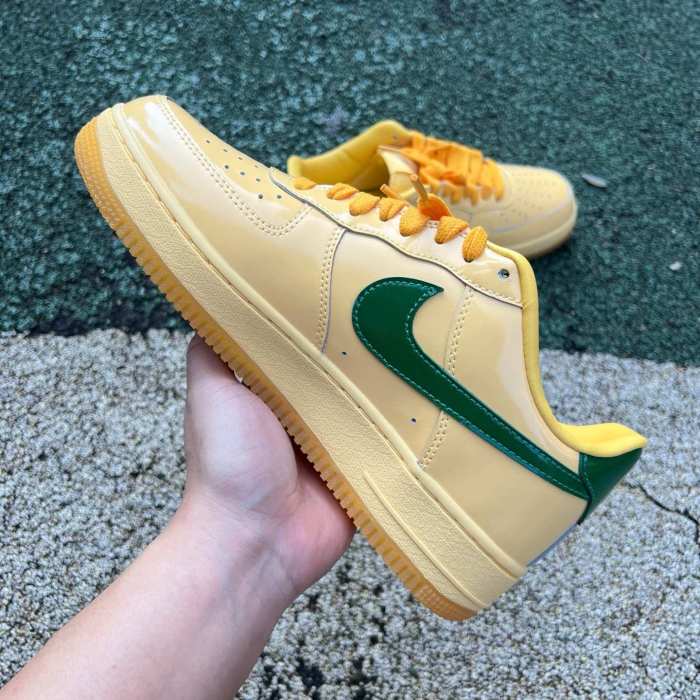 Authentic Nike Air Force 1 Low Patent Leather Topaz Gold