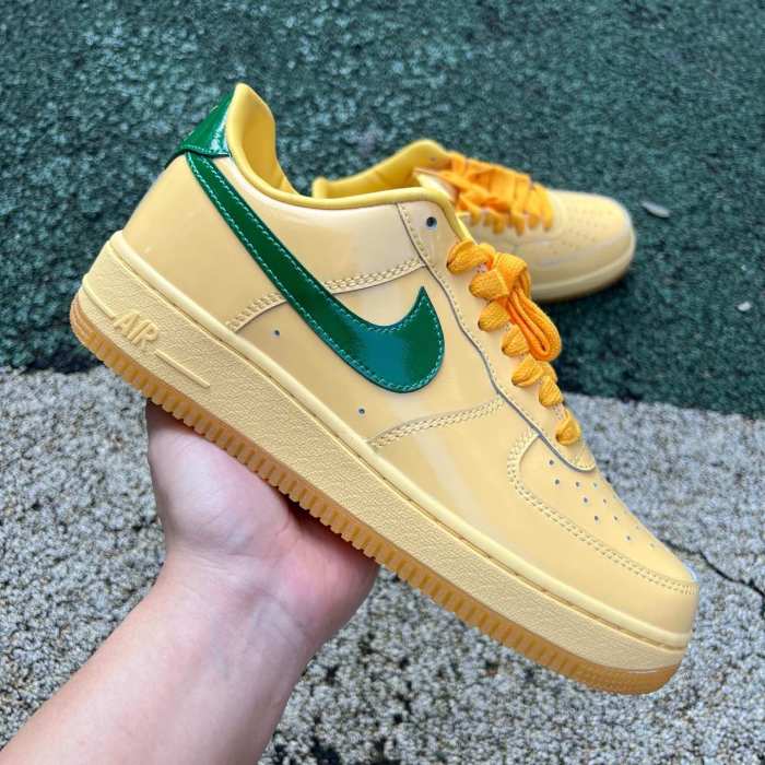 Authentic Nike Air Force 1 Low Patent Leather Topaz Gold