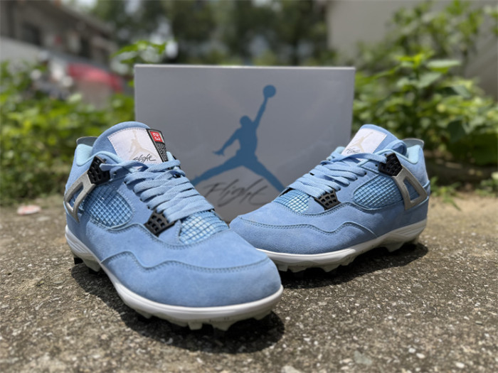Authentic Air Jordan 4 Retro Golf University Blue Cleats